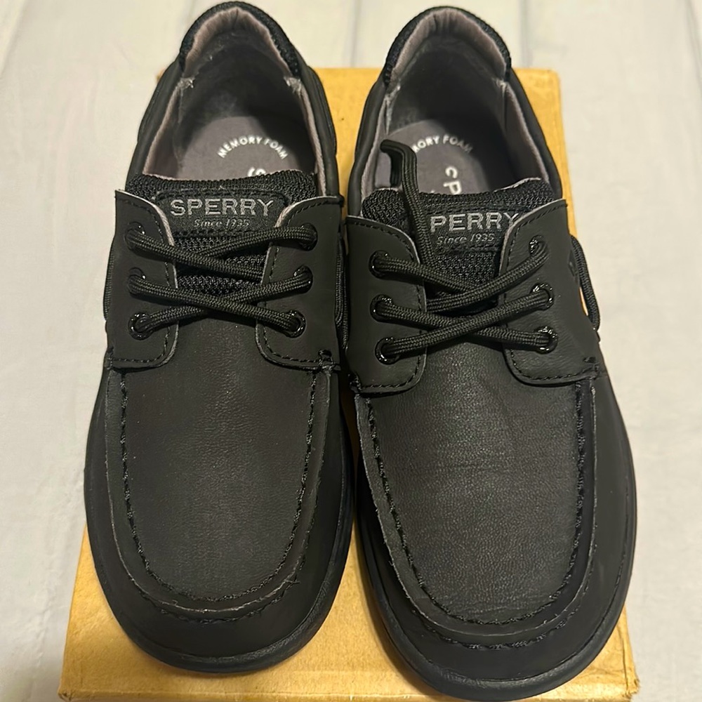 Boys Blk Boat Shoe